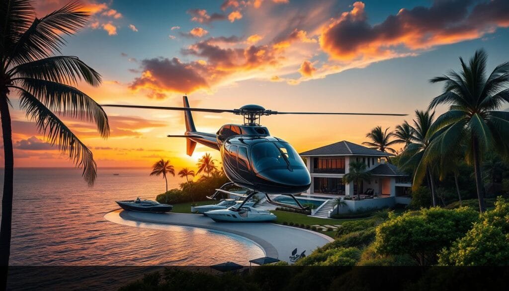 VIP helicopter travel